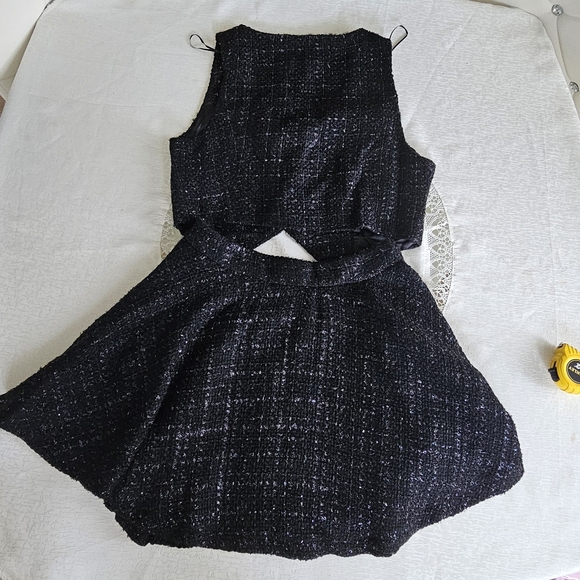 Mable Anthropologie Skirt Set Black Tweed - Picture 3 of 10